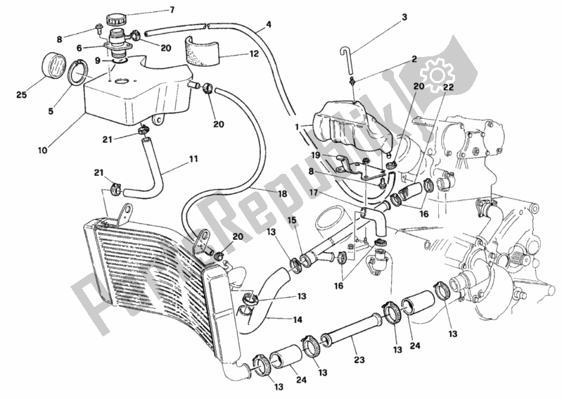 Toutes les pièces pour le Circuit De Refroidissement du Ducati Superbike 916 R 1997